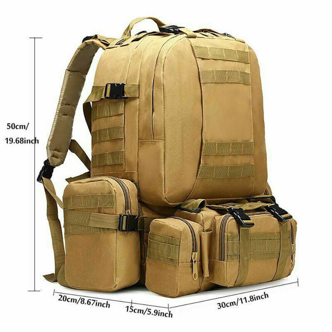 Wanderrucksack 55L – Taktischer Outdoor Rucksack mit Modularsystem