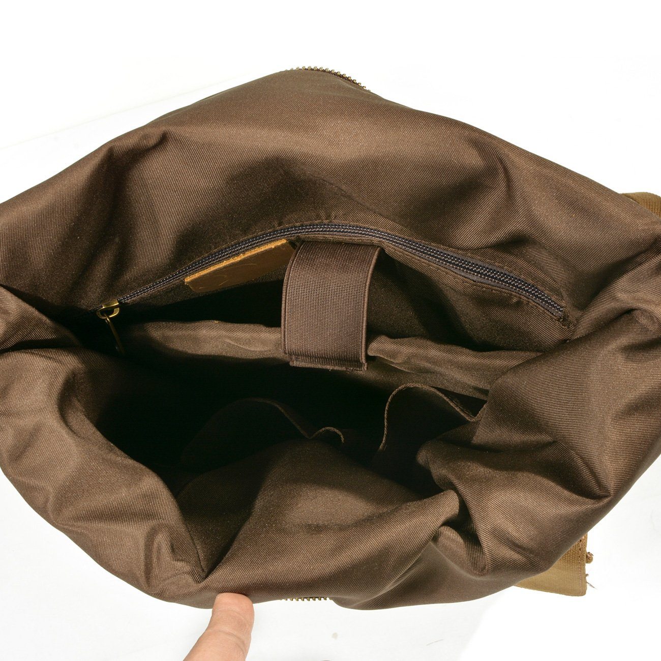 Zweifarbiger Rolltop Rucksack – Gewachstes Canvas & Leder, 22,5 L
