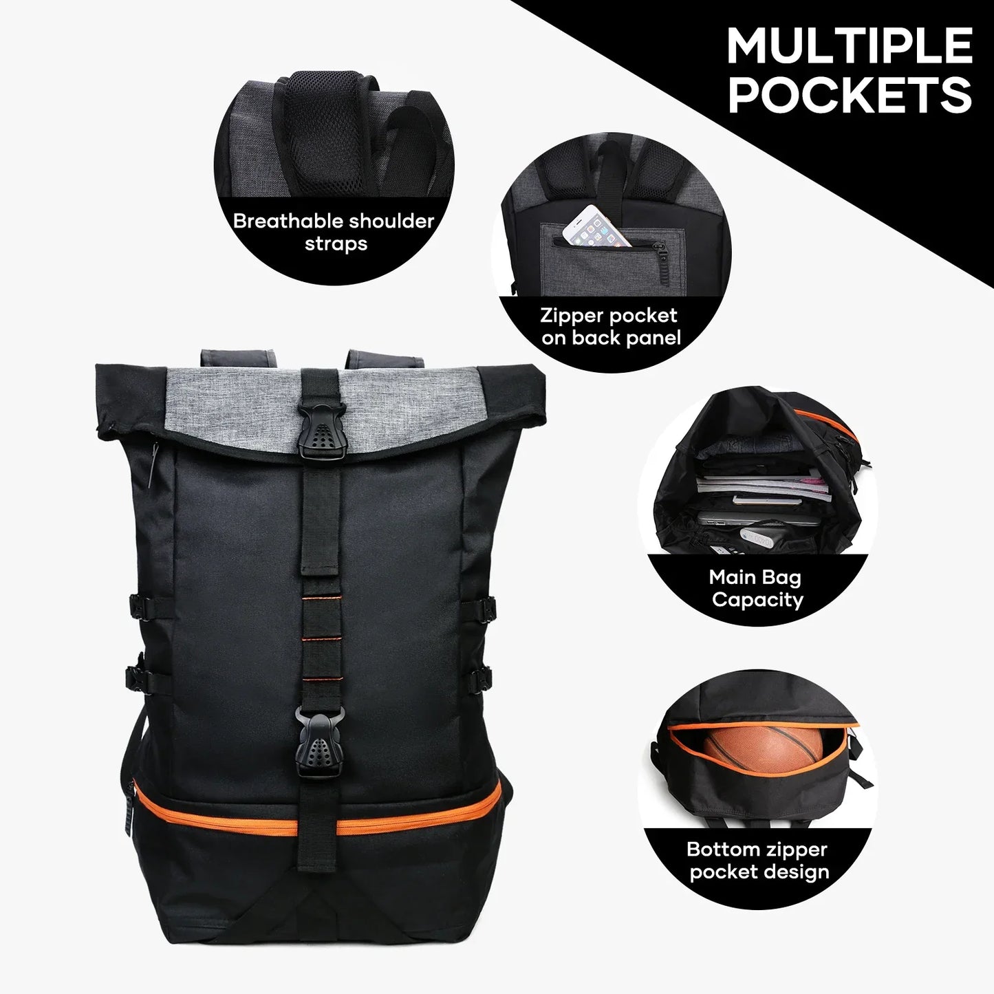 Basketball-Tasche 35L – mit Ballfach, Schuhfach & viel Stauraum