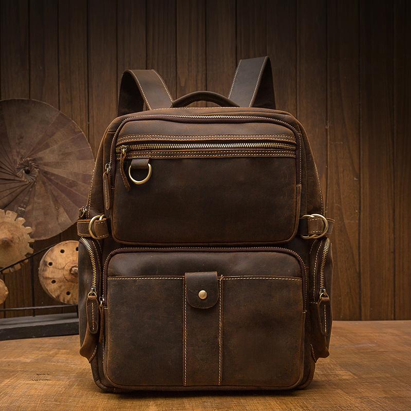 Brauner Lederrucksack im Vintage-Stil – Robust & Zeitlos