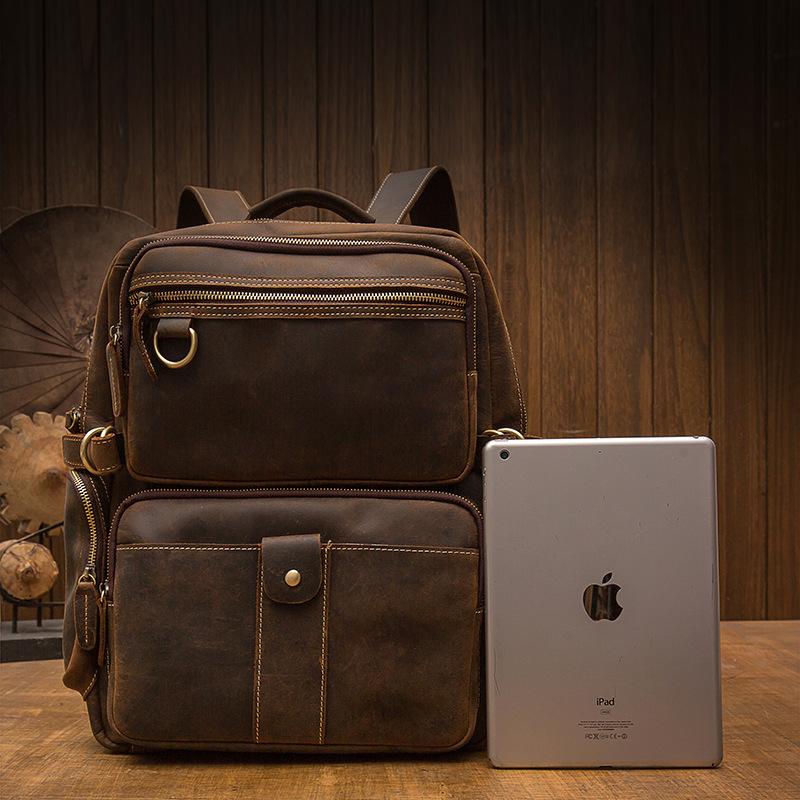 Brauner Lederrucksack im Vintage-Stil – Robust & Zeitlos
