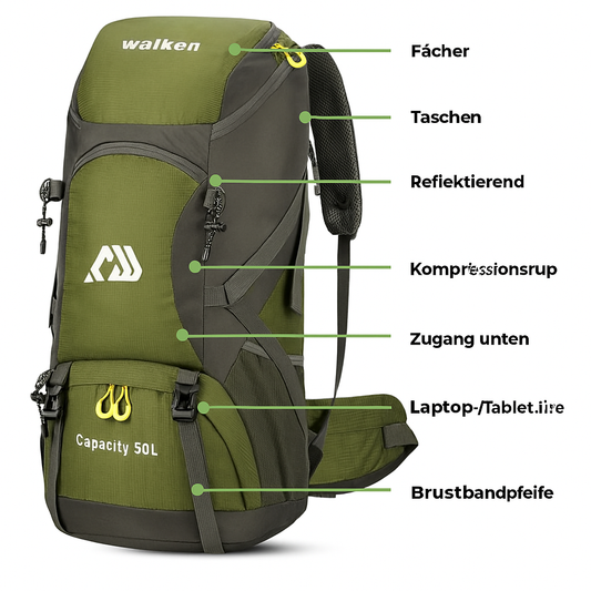 Wanderrucksack 50L – Komfortabler Rucksack für Outdoor-Abenteuer