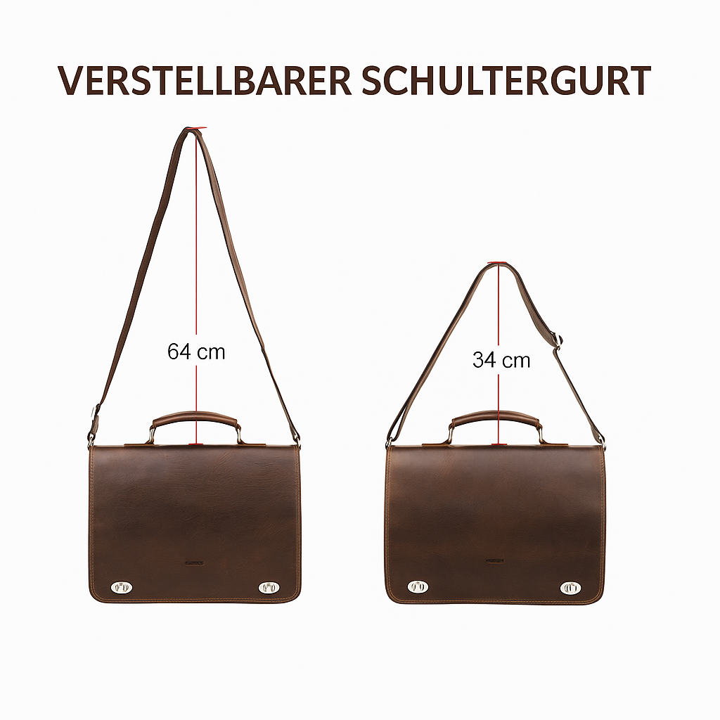 Vintage Leder Aktentasche für 15,6" Laptop – robust & elegant