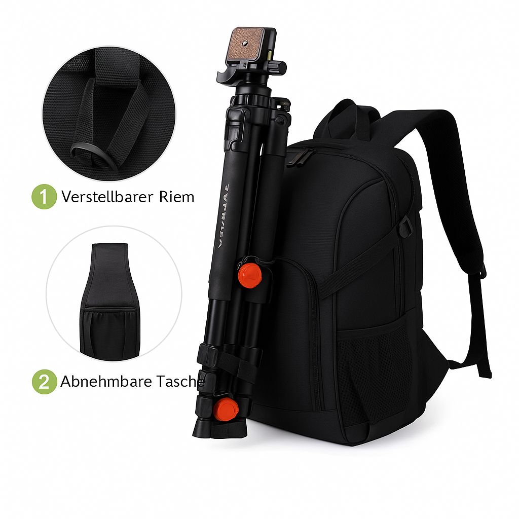 Robuste Kameratasche für DSLR/SLR – Wasserdichte Profi-Rucksack 15L