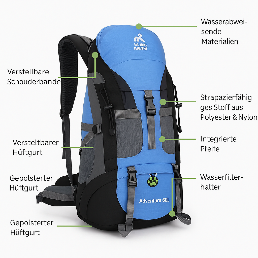 50L Trekkingrucksack – Leicht & Wasserabweisend für Outdoor-Abenteuer