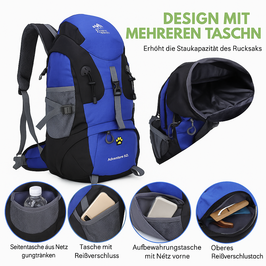 50L Trekkingrucksack – Leicht & Wasserabweisend für Outdoor-Abenteuer