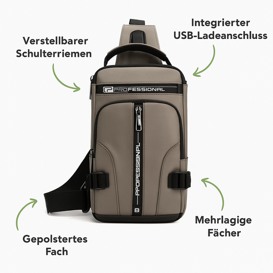 Robuste Umhängetasche klein für Herren – Kompakt & Vielseitig 4L