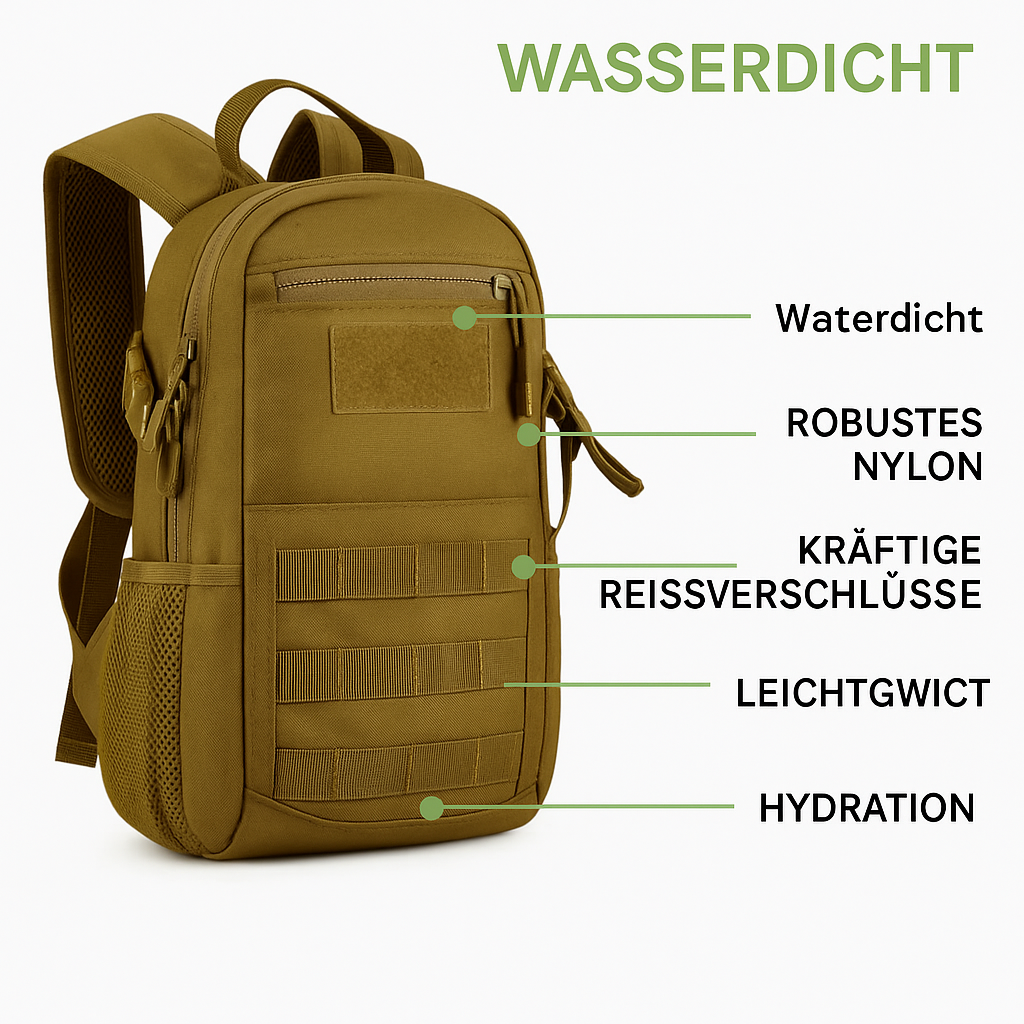 Wasserfester Wanderrucksack 15L – Nylon Outdoor Rucksack