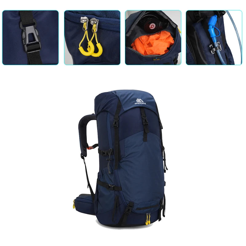 Wanderrucksack 60L wasserdicht – leicht & mit Regenhülle