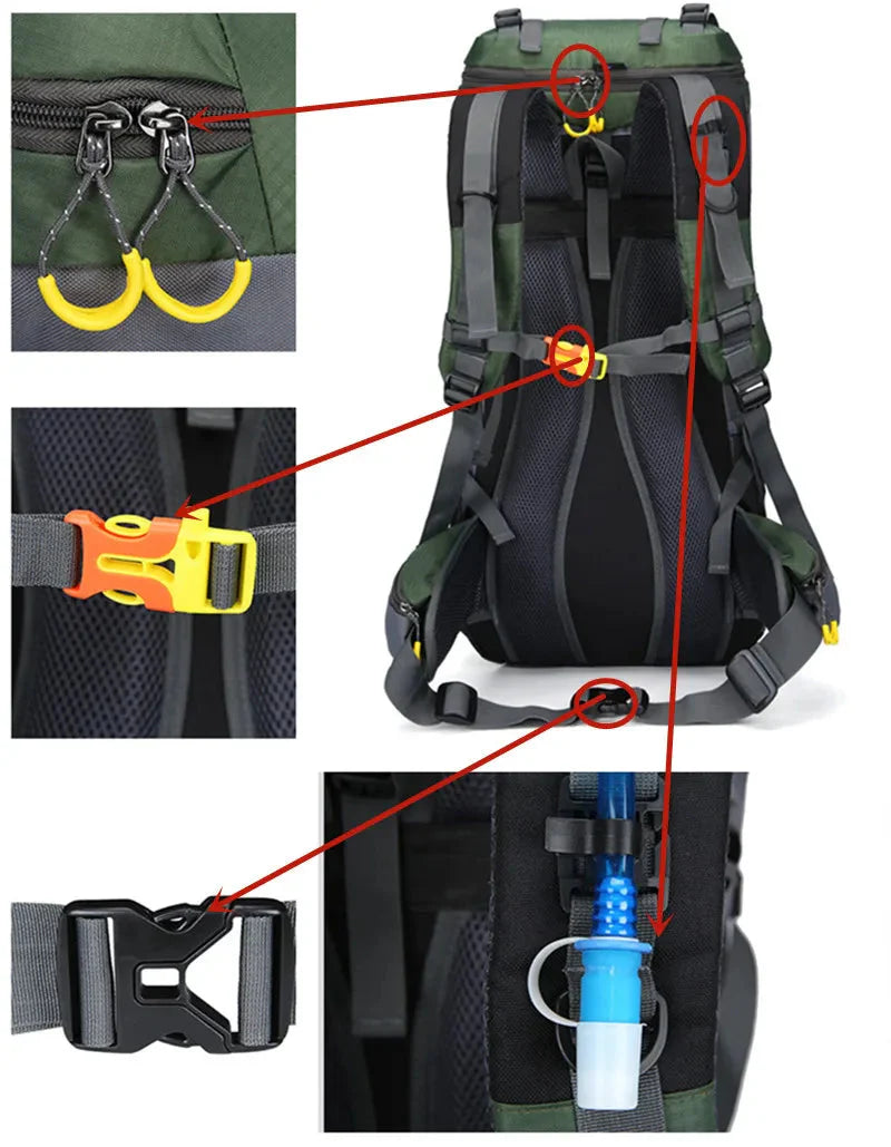 60L Wanderrucksack wasserdicht – Outdoor Rucksack für Trekking