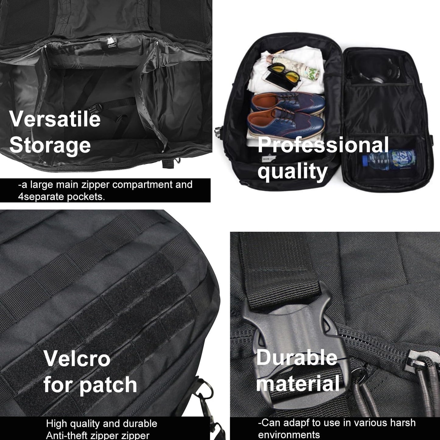 Robuste Reisetasche 3-in-1 mit MOLLE-System für Outdoor & Sport