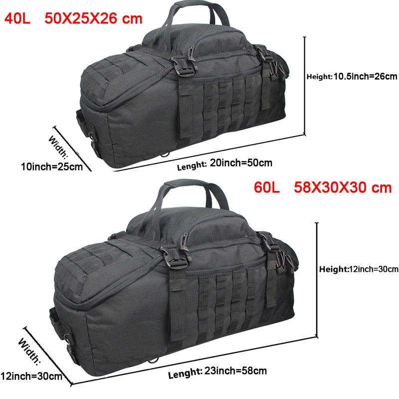 Robuste Reisetasche 3-in-1 mit MOLLE-System für Outdoor & Sport