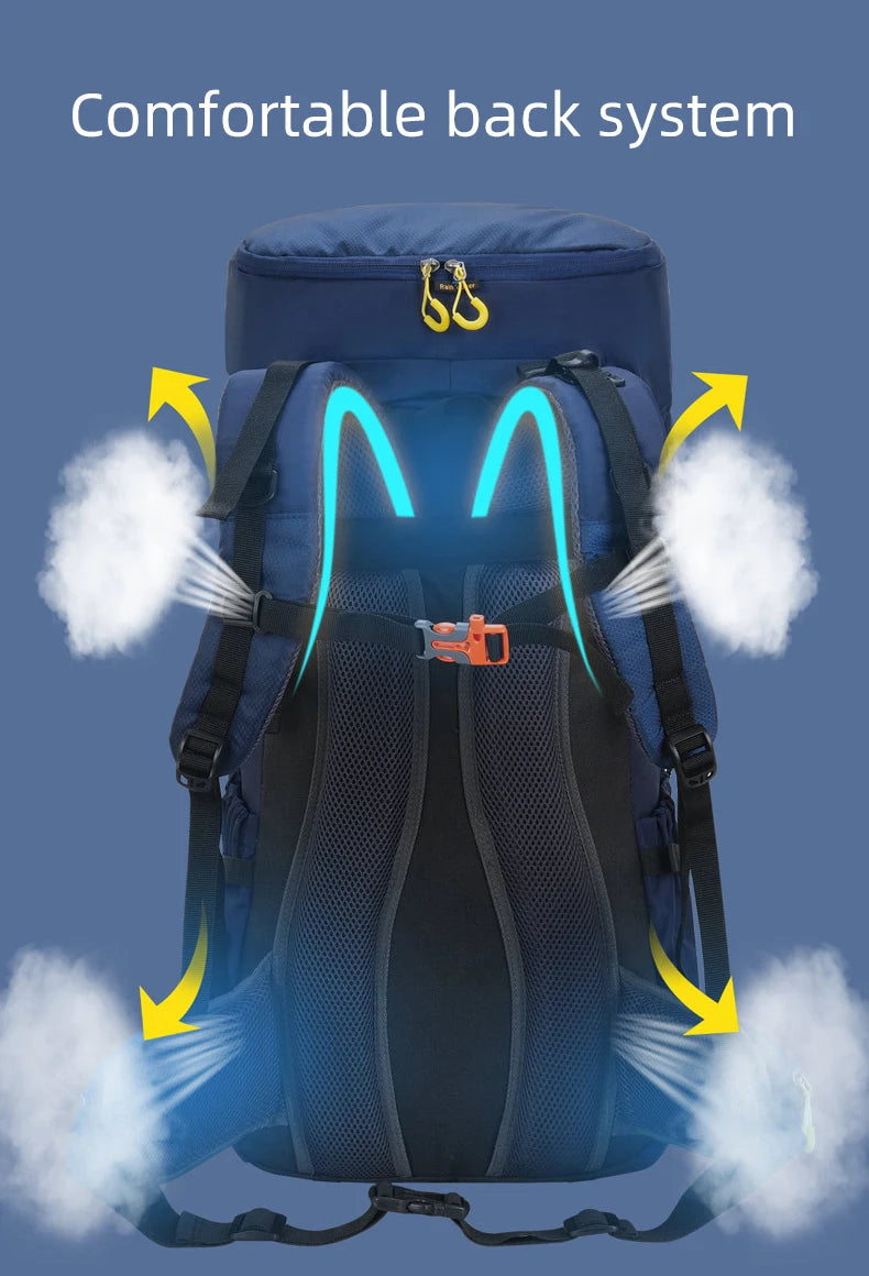 Wanderrucksack 60L wasserdicht – leicht & mit Regenhülle