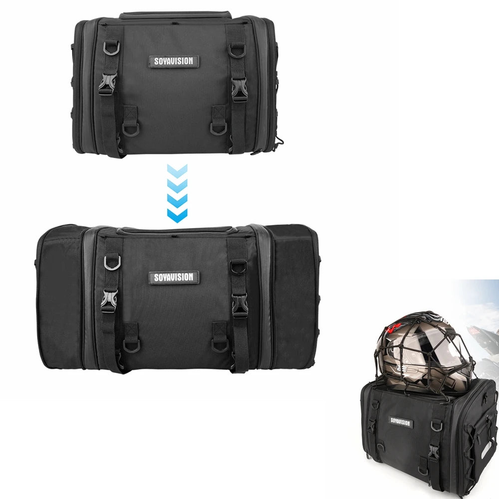 Motorradgepäcktasche wasserdicht – erweiterbare Motorradhecktasche