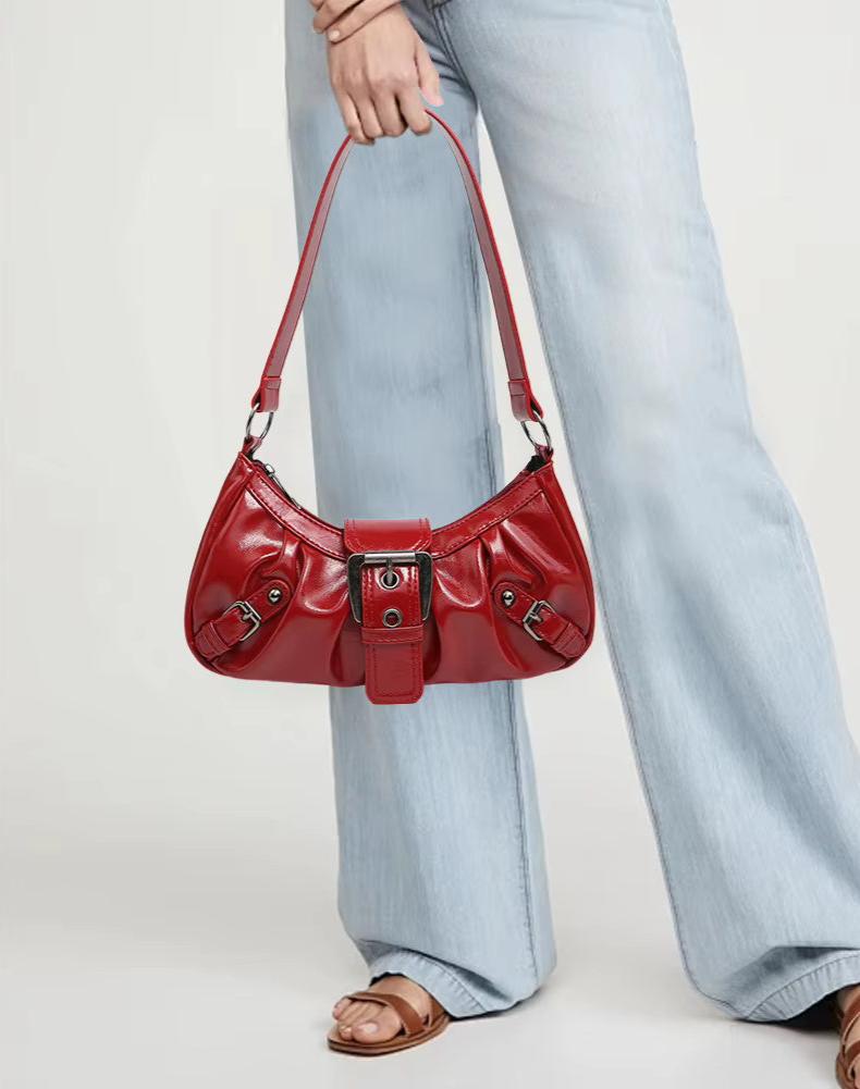 Hobo Bag aus Vintage Kunstleder – Mit Verstellbarem Schulterriemen