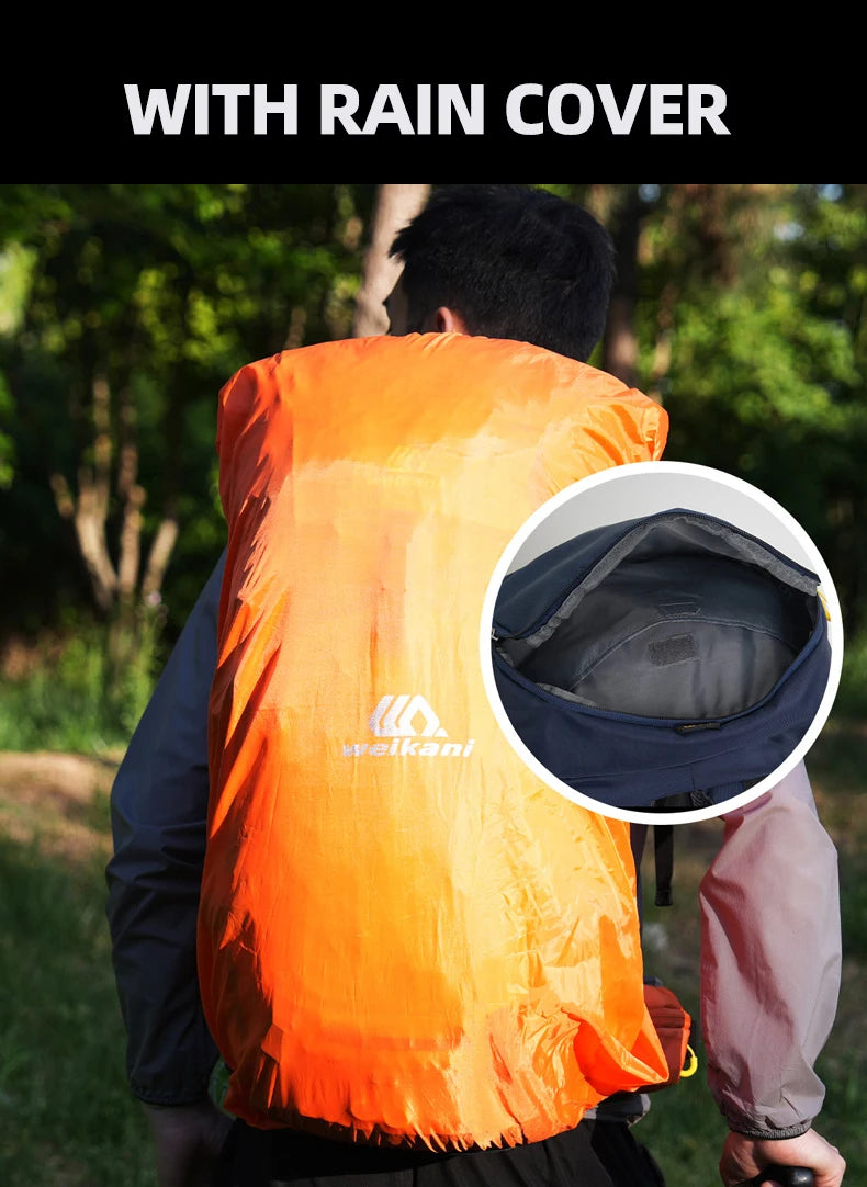 Wanderrucksack 60L wasserdicht – leicht & mit Regenhülle