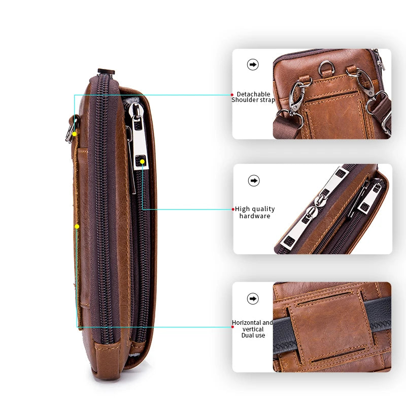 Gürteltasche Herren Leder – Multifunktional mit Haken