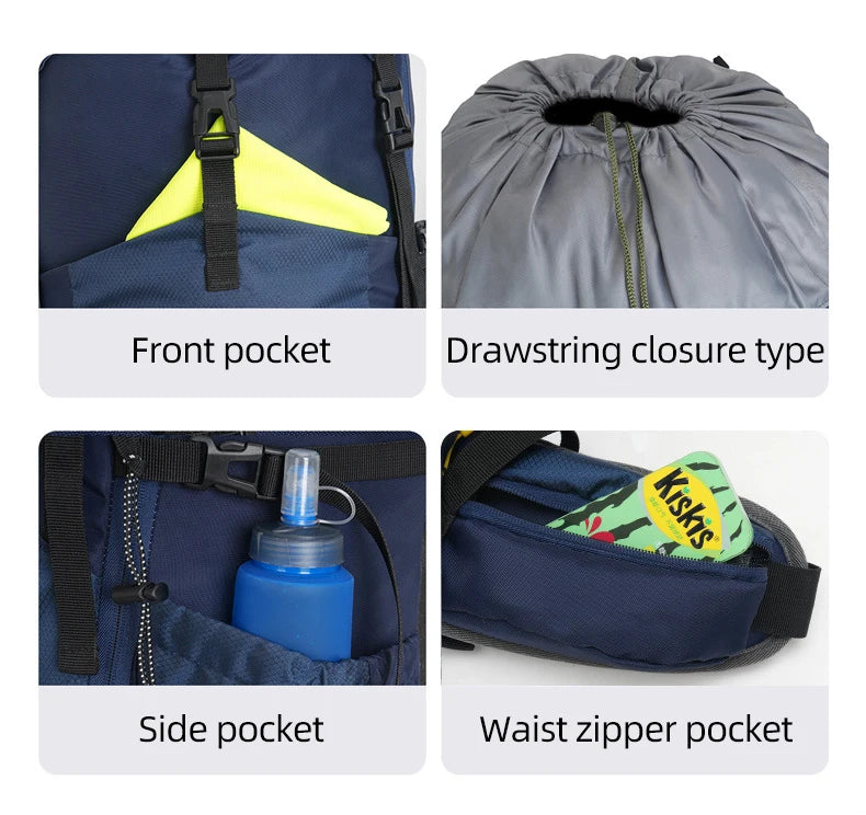 Wanderrucksack 60L wasserdicht – leicht & mit Regenhülle