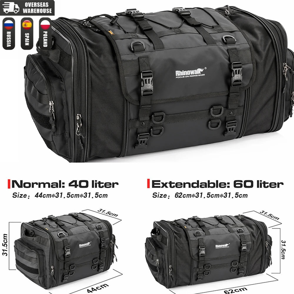 Motorradgepäcktasche wasserdicht – erweiterbare Motorradhecktasche