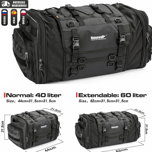 Motorradgepäcktasche wasserdicht – erweiterbare Motorradhecktasche 40-60L