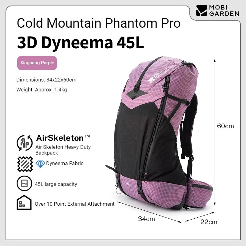 Dyneema Rucksack 45L – MOBI GARDEN Phantom Pro | Ultraleicht
