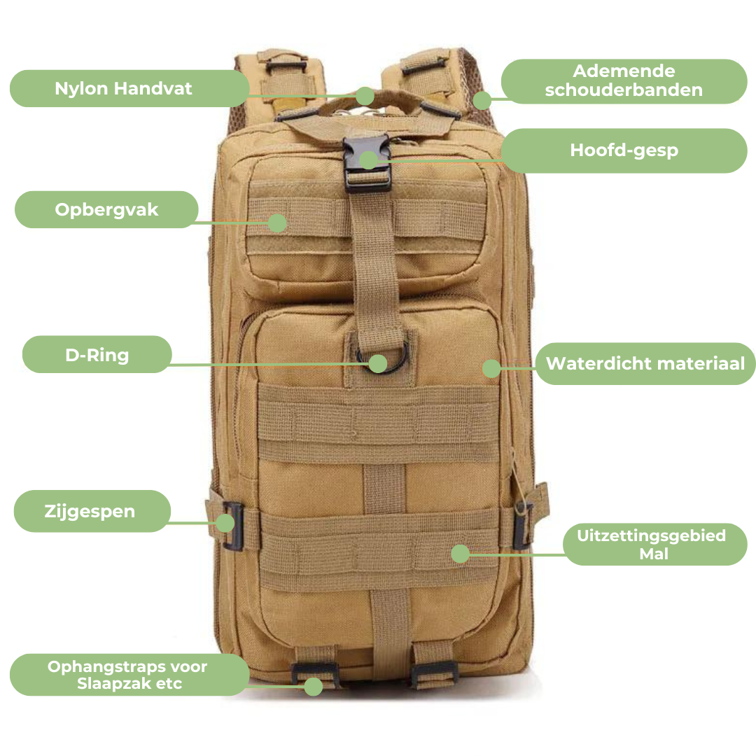 Robuster Notfallrucksack – 50L, wasserdicht & MOLLE-kompatibel