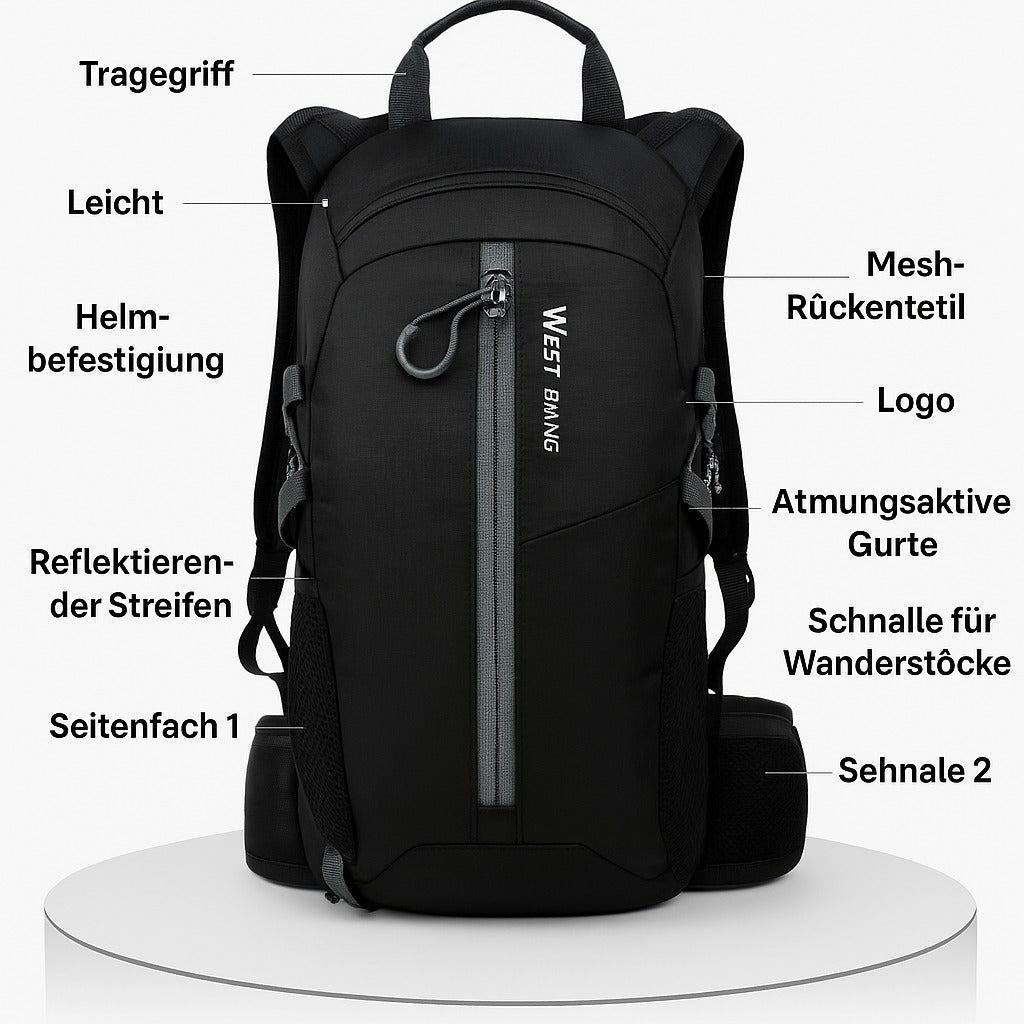 Leichter Fahrradrucksack mit Belüftung & Trinksystem