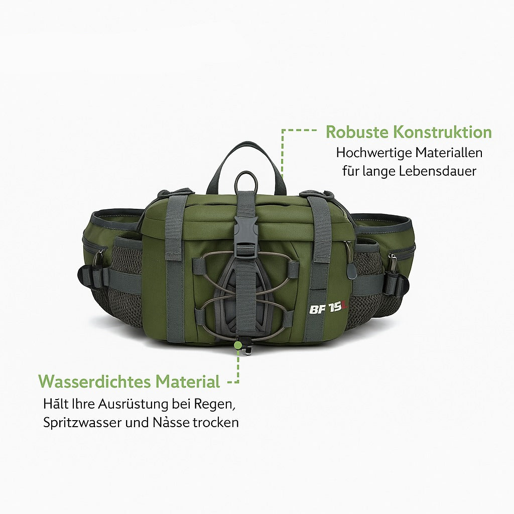 Wasserfeste Gürteltasche für Wandern – 5L Volumen & Komfort-Polsterung