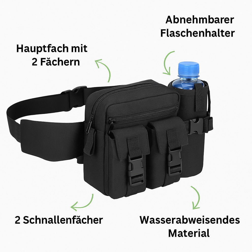 Taktische Gürteltasche mit Flaschenhalter – Robust & Kompakt 2L