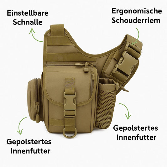 Robuste Umhängetasche klein für Herren 3.5L – Outdoor & Alltag