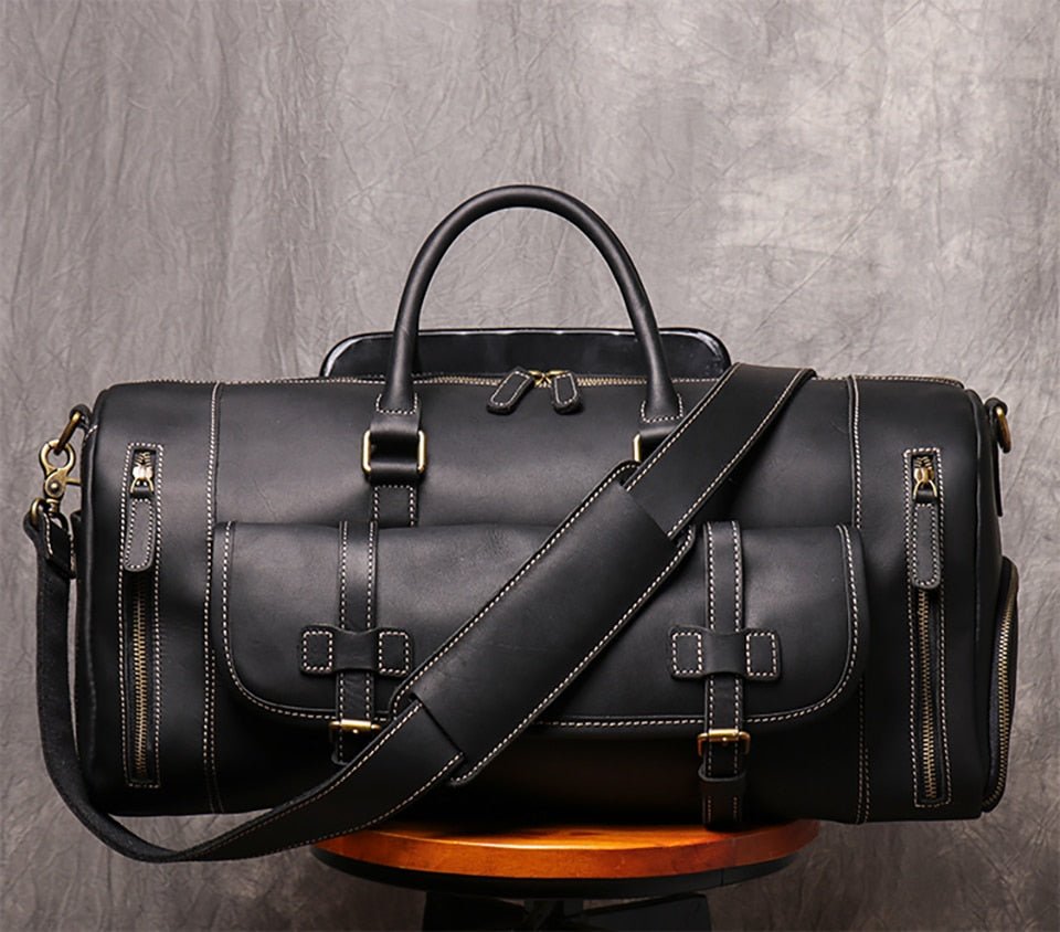 Weekender Leder Herren – Büffelleder Reisetasche mit Schuhfach