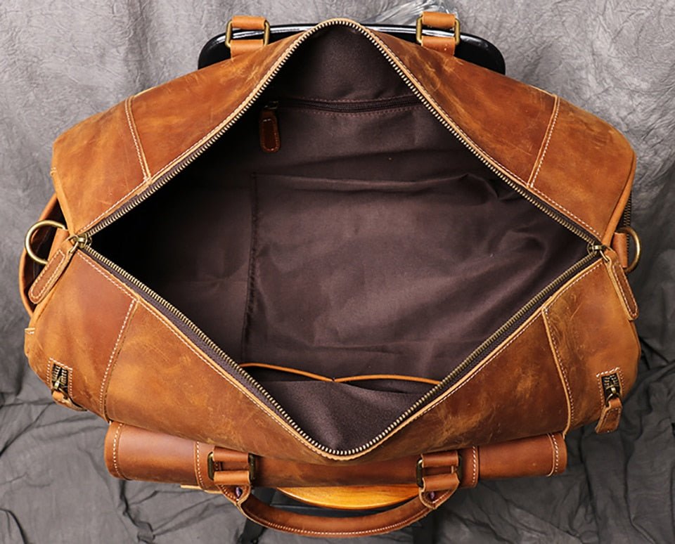 Weekender Leder Herren – Büffelleder Reisetasche mit Schuhfach