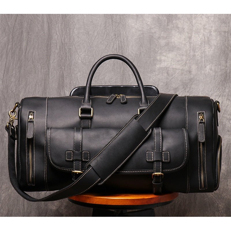 Weekender Leder Herren – Büffelleder Reisetasche mit Schuhfach