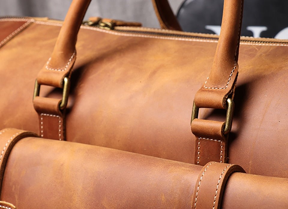 Weekender Leder Herren – Büffelleder Reisetasche mit Schuhfach
