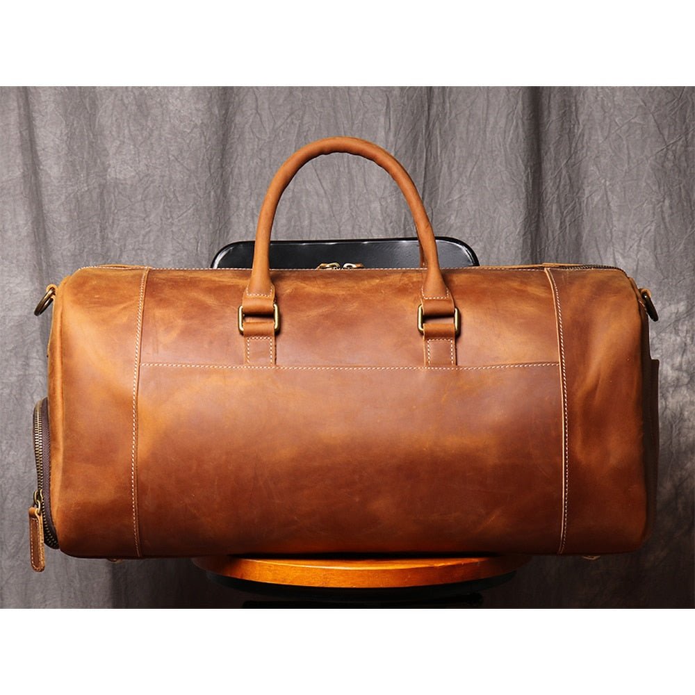 Weekender Leder Herren – Büffelleder Reisetasche mit Schuhfach