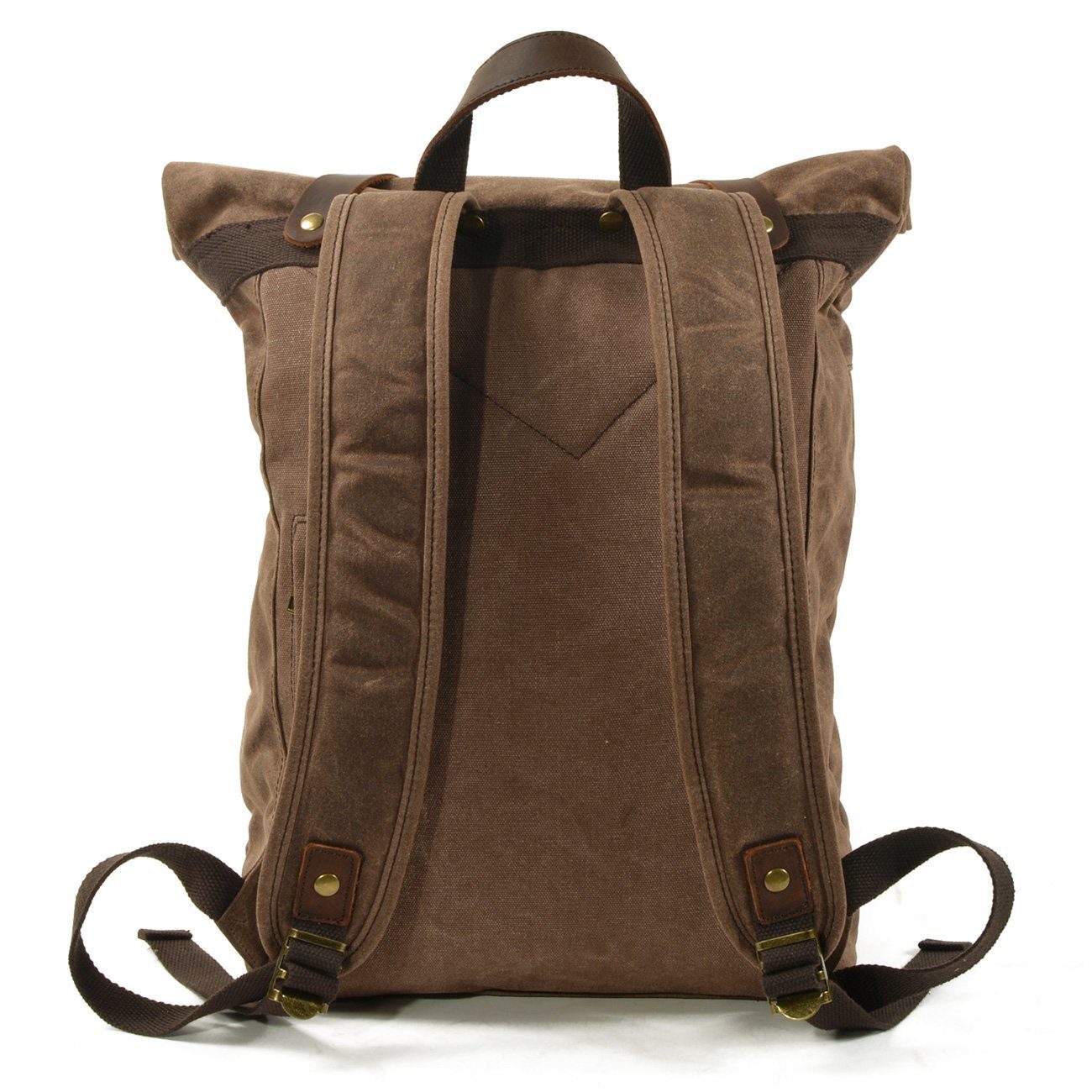 Vintage Rolltop Rucksack – Gewachstes Canvas & Lederdetails 20L