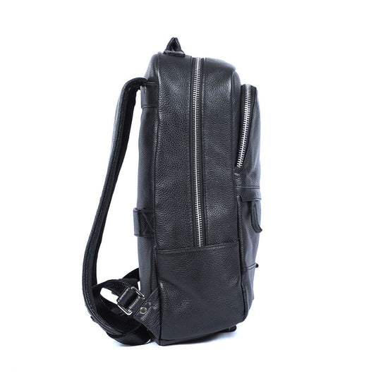 Schwarzer Leder Rucksack 16L Nocteris – Urban Backpack aus Echtleder