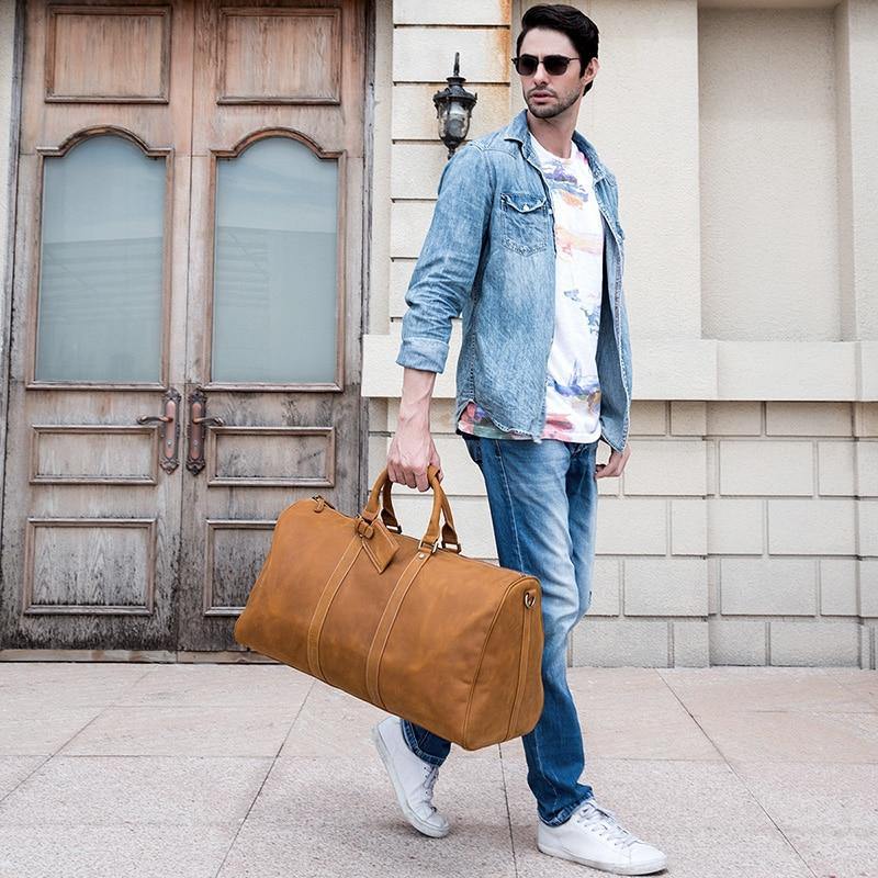 Weekender Leder – Vintage Reisetasche aus echtem Rindsleder