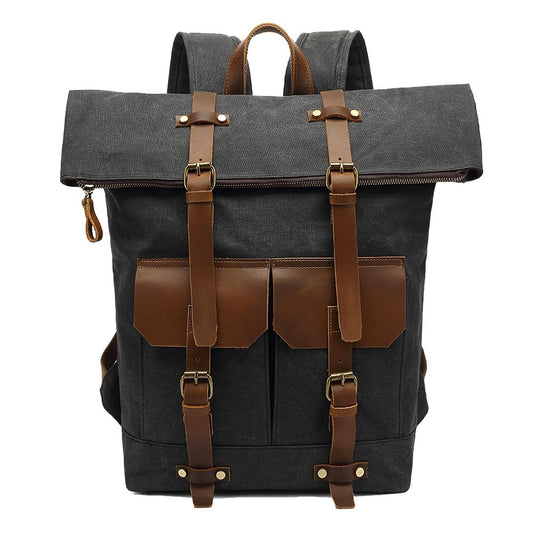 Wasserdichter Rucksack 20L aus Canvas & Leder – Vintage Outdoor Rucksack CONNEMARA