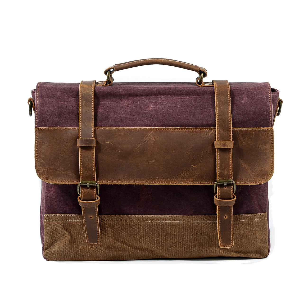 Canvas Tasche mit Lederriemen – Vintage Umhängetasche für Alltag & Reise
