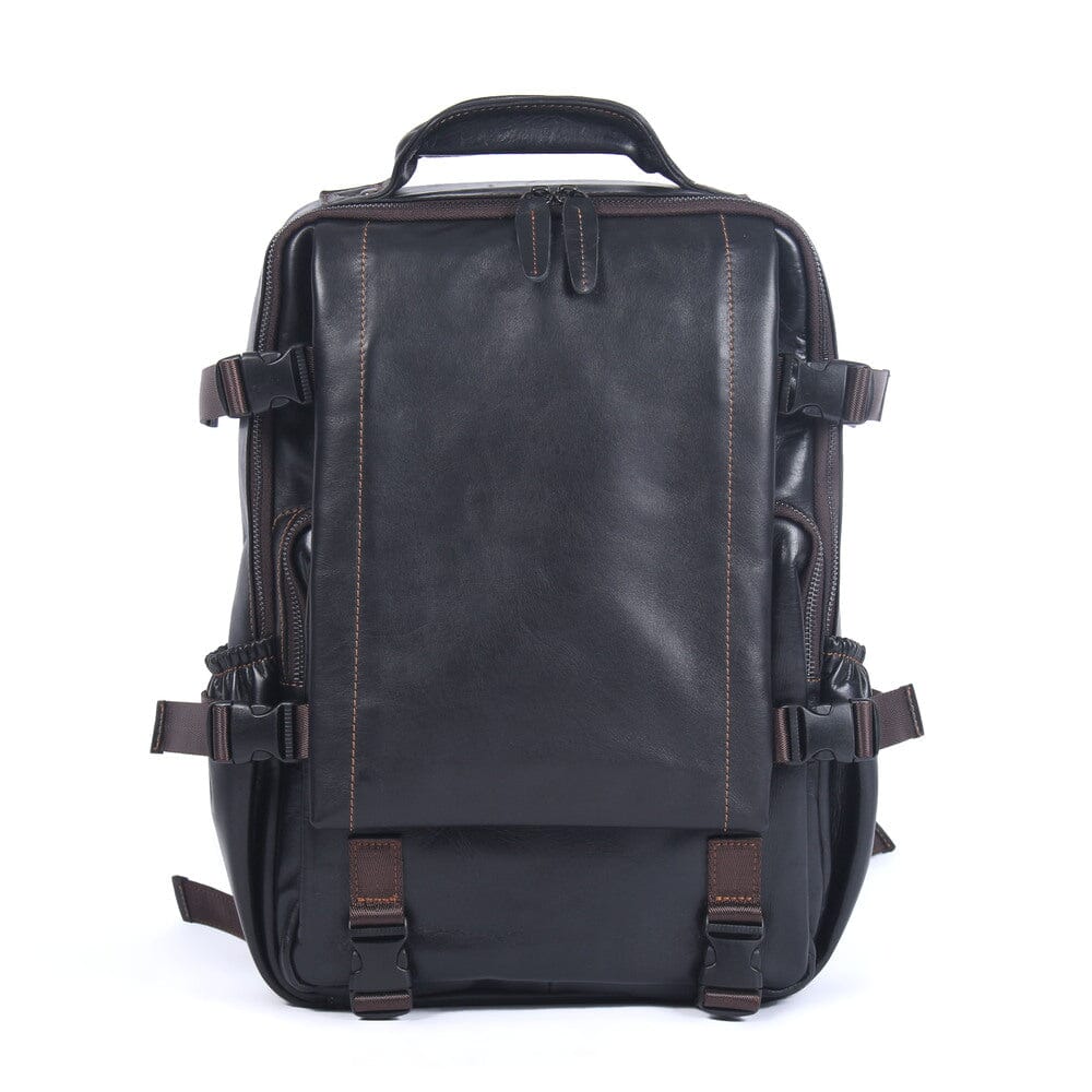 Schwarzer Lederrucksack Herren – Stylisch, langlebig & komfortabel 20L