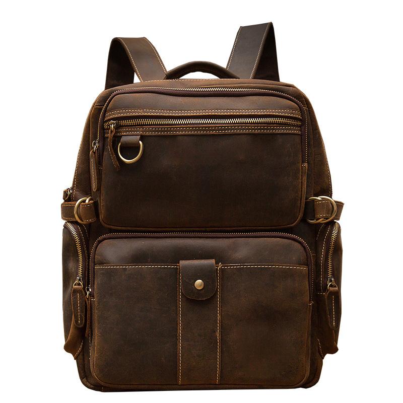 Brauner Lederrucksack im Vintage-Stil – Robust & Zeitlos 20L