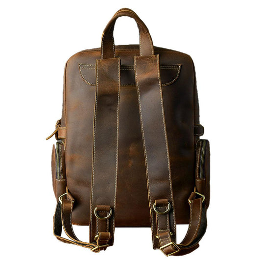 Brauner Lederrucksack im Vintage-Stil – Robust & Zeitlos 20L