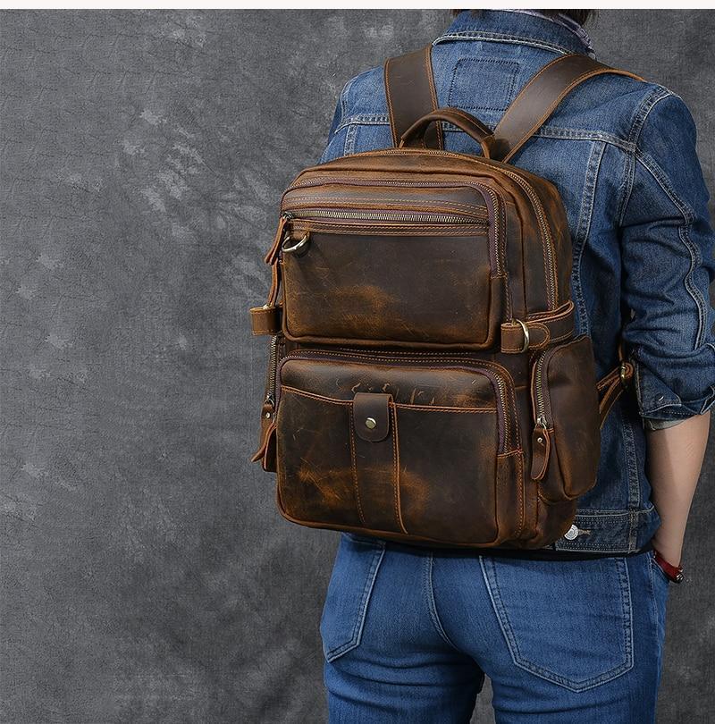 Brauner Lederrucksack im Vintage-Stil – Robust & Zeitlos