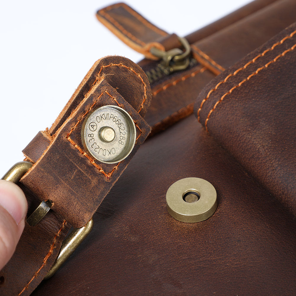 Echter Leder-Laptop-Rucksack – Vintage-Rucksack für Beruf und Reise