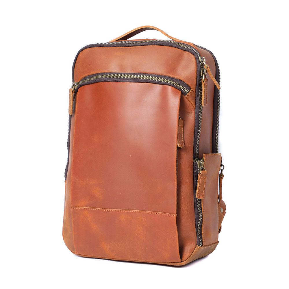 Leder-Laptop-Rucksack im Vintage-Stil – Robust & Elegant