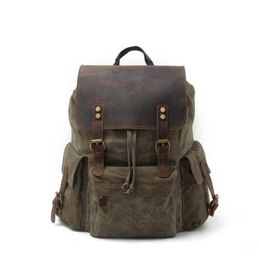 Vintage Rucksack Herren – Canvas & Leder Rucksack mit Stil & Komfort 15L