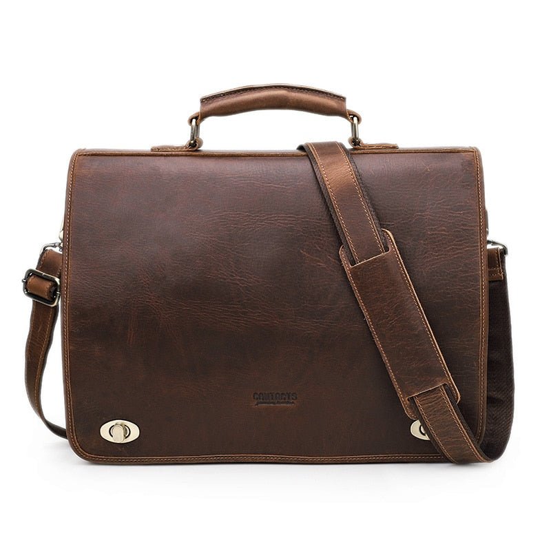 Vintage Leder Aktentasche für 15,6" Laptop – robust & elegant
