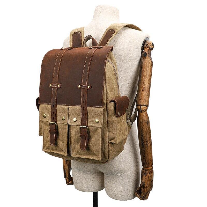 Kamerarucksack – Vintage DSLR-Rucksack aus Canvas & Leder