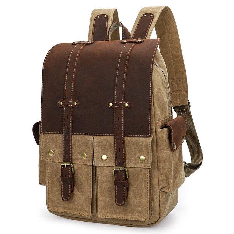 Kamerarucksack – Vintage DSLR-Rucksack aus Canvas & Leder